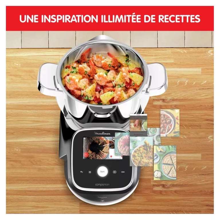 Robot cuiseur Moulinex i-Companion Touch Pro XL HF93D810 - 1550W, 4.5L, WiFi (+450€ d'accessoires offerts et 239.94€ en carte cadeau)