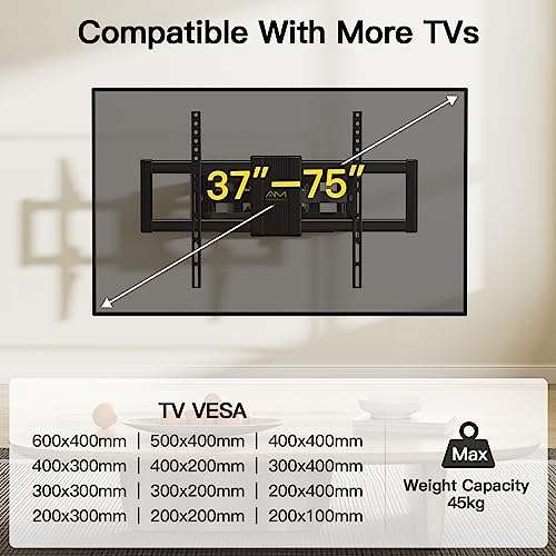 Support TV Mural Alphamount pour téléviseurs de 37 à 75 Pouces (Vendeur tiers)