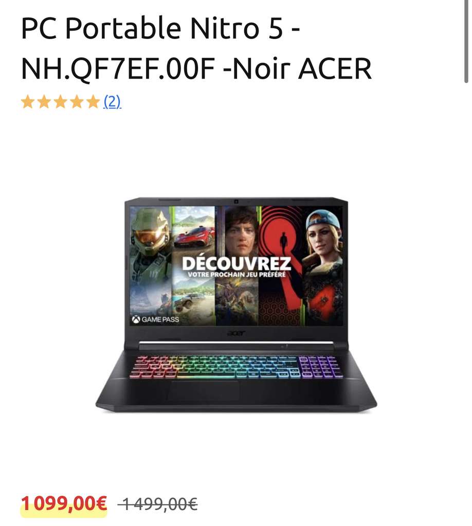 Les PC portables et accessoires gaming d'Acer sont en promotion chez  Cdiscount