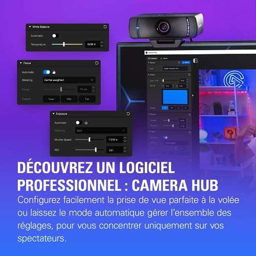 Webcam Elgato Facecam Pro - Ultra HD 4K60 pour streaming, capteur Sony