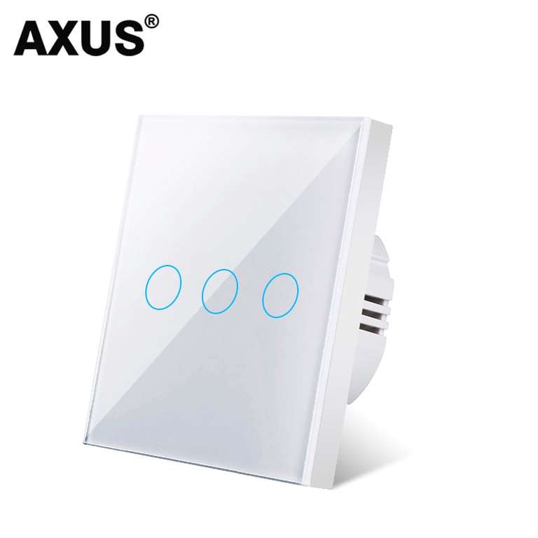 Interrupteur tactile en verre trempé Axus AC100-240V - retroéclairé par LED