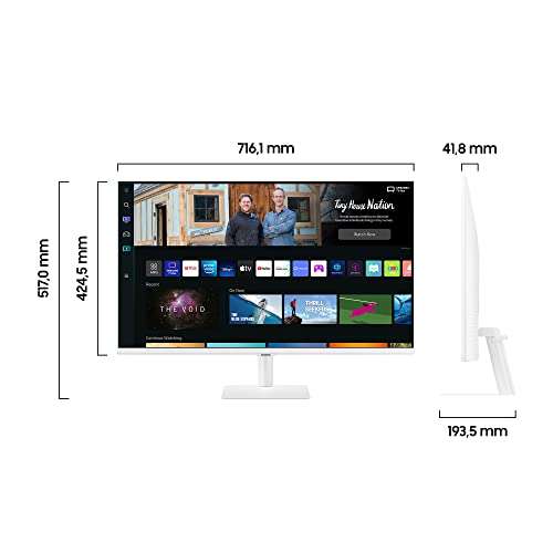 Ecran PC 32" Samsung Smart Monitor M5 (LS32AM500NRXEN) - FHD, Dalle VA, HDR 10, WiFi / Bluetooth, Smart OS Tizen, Télécommande