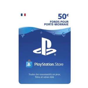 Carte prépayée PlayStation Store de 50 € (via 5€ sur la carte fidélité)