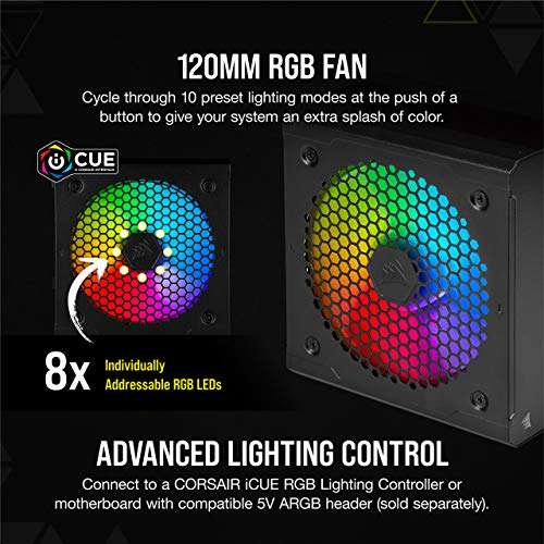 Alimentation PC modulaire Corsair CX650F RGB (CP-9020217-UK) - 650W, 80+ Bronze, RGB