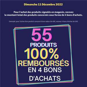 Sélection de 55 produits 100% remboursés en 4 bons d'achats - Auchan Roncq (59)