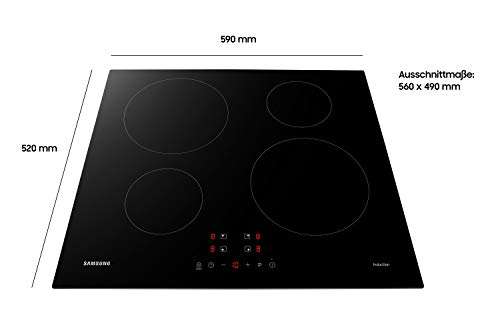 Plaque de cuisson induction Samsung NZ64M3NM1BB - 4 foyers, 7200 W