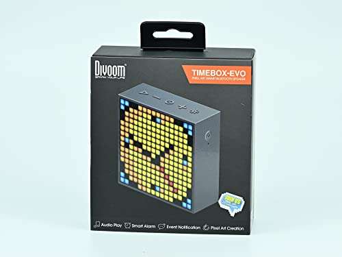 Enceinte Bluetooth Divoom Timebox-Evo - Animation Pixel Art, 12 Sonneries, Affichage De La Température (Vendeur Tiers)