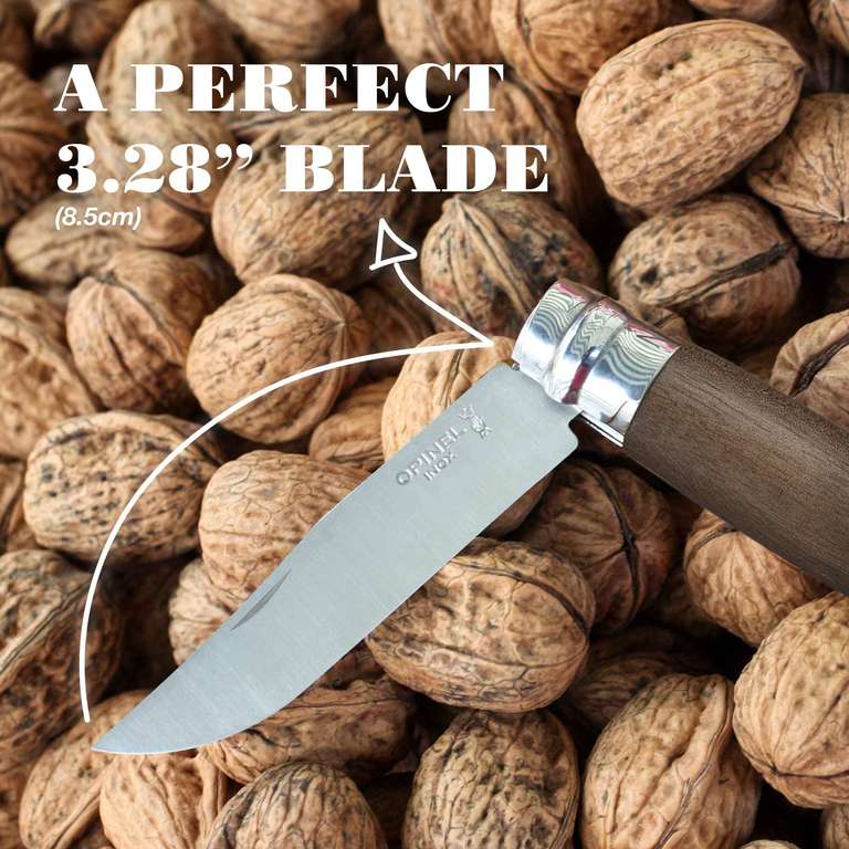 Couteau Opinel n°8 - Manche bois de Noyer, taille 8,5cm (via coupon)