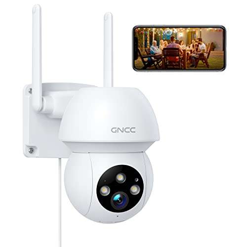 Camera de surveillance extérieure GNCC - 360°, 1080p, compatible Alexa, étanche IP66 (vendeur tiers)