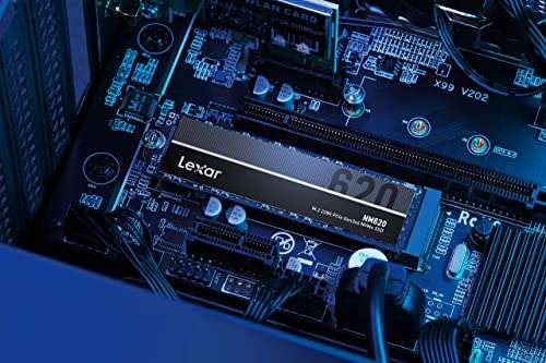 SSD interne M.2 NVMe 2280 PCIe Gen3x4 Lexar NM620 - 2 To, TLC, Jusqu'à 3500-3000 Mo/s