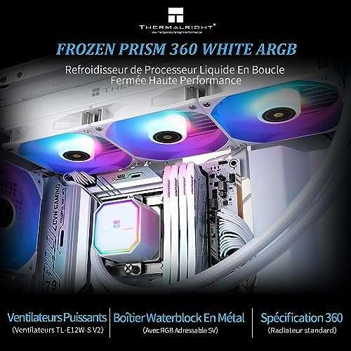Watercooling AiO Thermalright Frozen Prism 360 White ARGB (65,9€ en Noir ) - Vendeur tiers