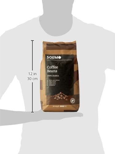 2 paquets d'1 Kg de Solimo Café en grains 100% Arabica - 2 x 1 Kg, Certifié Rainforest Alliance