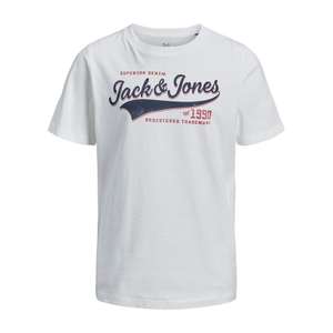 Sélection de vêtements Jack & Jones et Name It Enfant en promotion - Ex : T-Shirt MC Jjelogo 100% Coton - Blanc (du 8 au 16 ans)