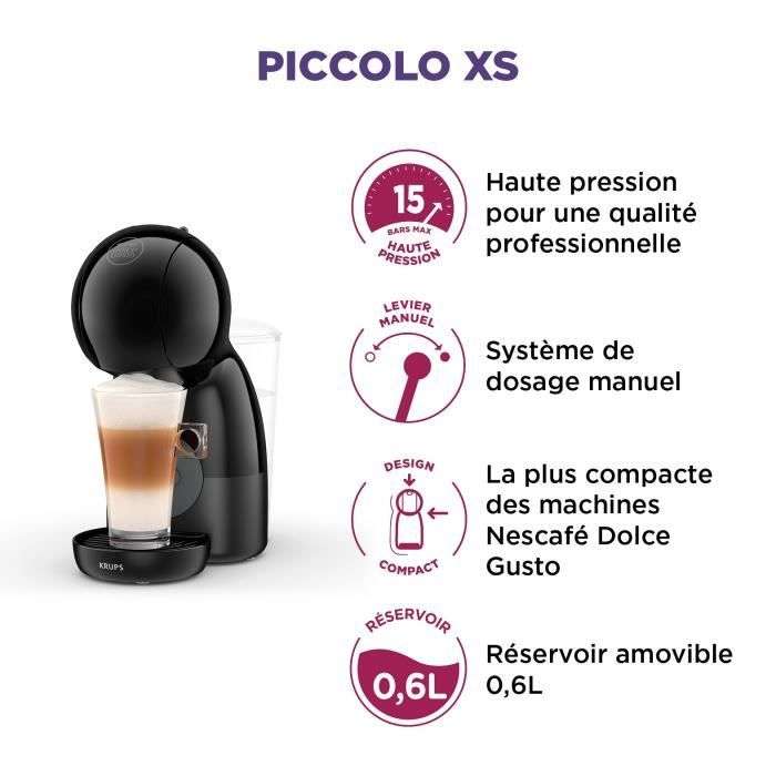 CDAV] Machine à café Krups Nescafé Dolce Gusto Piccolo XS YY4511FD Compact,  Pression 15 bars, Mode éco + 72 capsules de café Bio Colombia –