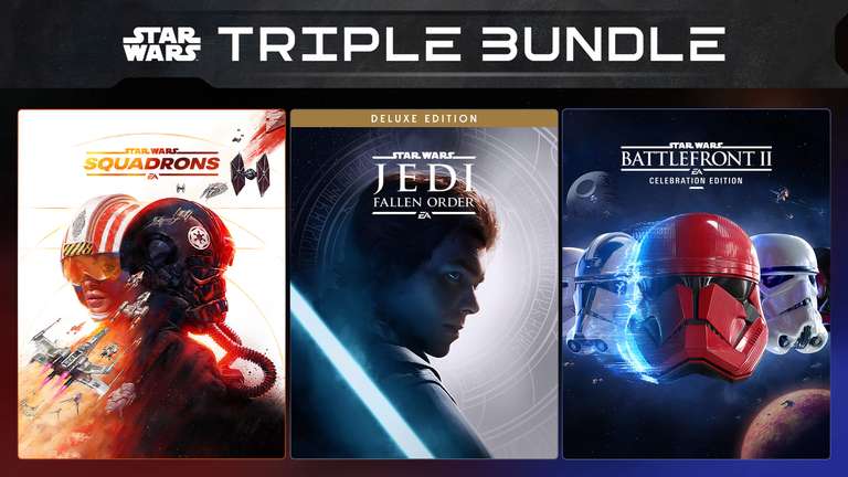 Bundle Star Wars - Battlefront II: Édition Célébration + Jedi: Fallen Order - Édition Deluxe + Squadrons sur PC (dématérialisé)