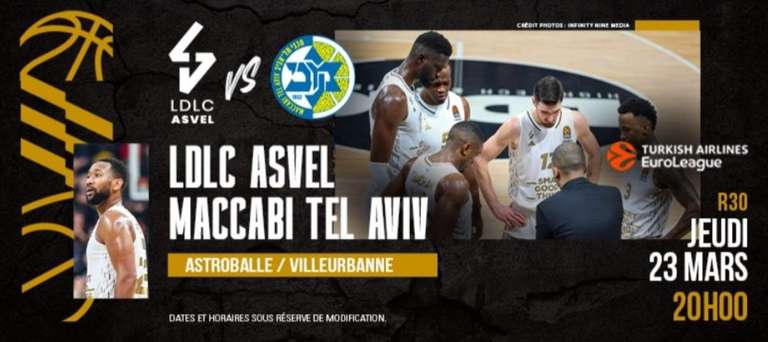 Place Superieure Nord pour la Rencontre LDLC Asvel - Maccabi Tel Aviv du jeudi 23 mars 2023