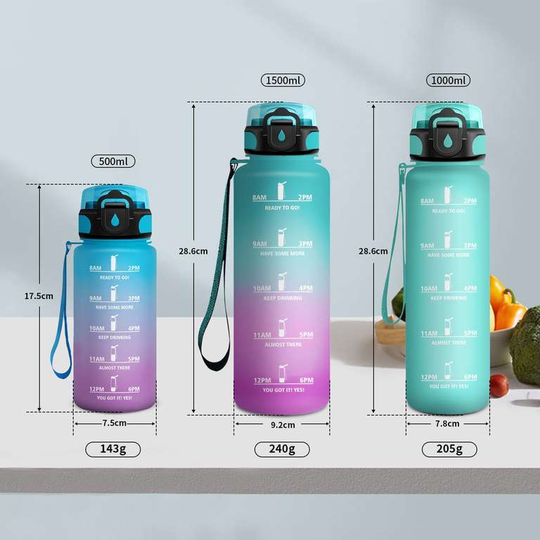 Gourde Isotherme 1L KollyKolla En Acier Inoxydable - Avec Paille Et 2 Couvercles, Anti-Fuite, Sport Et Voyage