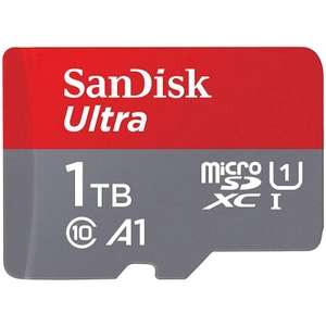 Carte MicroSDXC SanDisk 1 To Ultra microSDXC UHS-I, avec jusqu'à 150 Mo/s, Classe 10, U1, homologuée A1