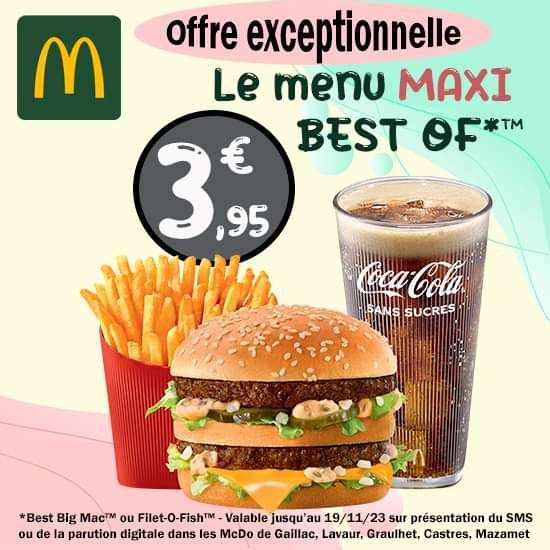 Menu Maxi Best Of Big Mac OU Filet o Fish - Castres (81)
