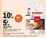 Lot de 2 paquets de café en grains Kimbo - 2x1Kg (Magasins Participants)