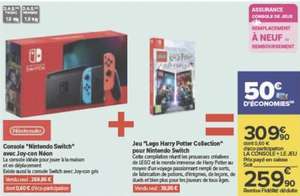 Pack Console Nintendo Switch (Néon) + Lego Harry Potter collection (via 50€ sur carte fidélité)