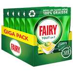 Lot de 5 paquets de 25 pastilles (=125 pastilles) pour Lave-vaisselle Fairy All In One - Citron (via abonnement)