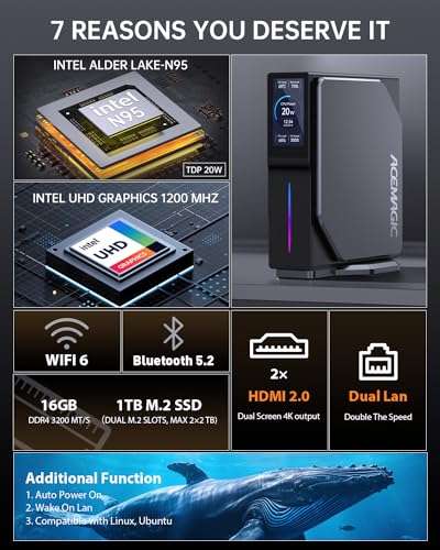 Mini PC BMAX - 16 Go DDR4, 512 Go SSD, Intel Alder Lake N100 Pro 3,4 GHz  (Via Coupon, Vendeurs tiers) –
