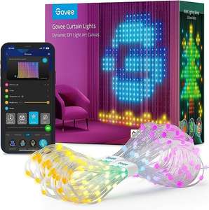 GOVEE Curtain Lights - Rideau 1,5m x 2 m, 520 LEDS RGBIC, WiFi, IP65, 86 Modes de scène dynamiques (Vendeur Tiers - via coupon)