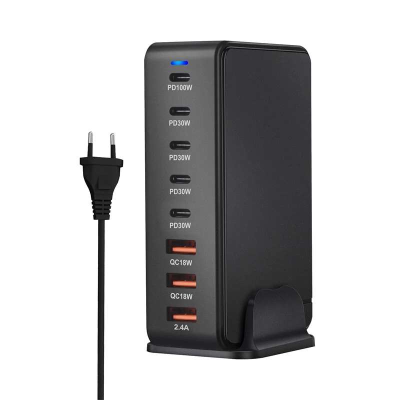 Station de charge rapide GaN USB C, chargeur de bureau, PPS, PD, QC, 6  ports, 160W