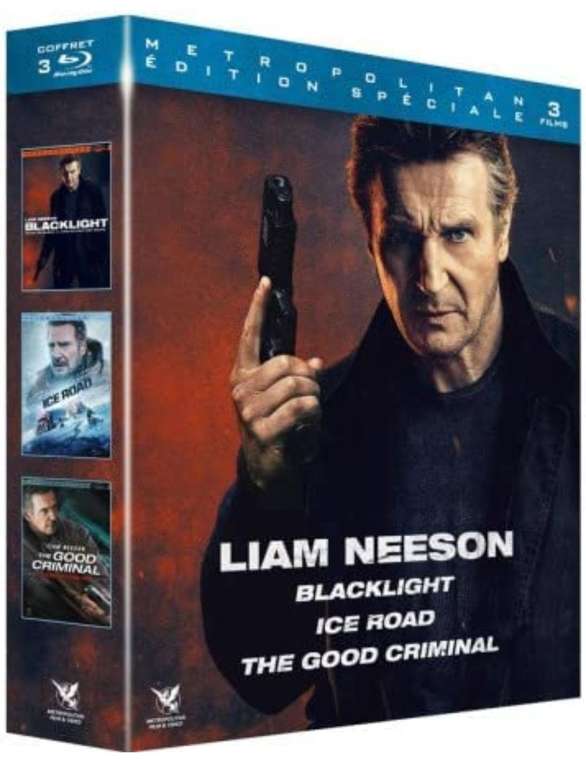 Coffret Blu-ray Liam Neeson : Blacklight + Ice Road + The Good Criminal