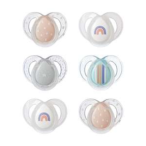 Lot de 6 Sucettes Tommee Tippee Fun - Silicone sans BPA, 6-18 Mois