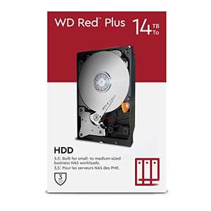 Disque dur interne 3,5" WD Red Plus 14 To pour NAS, 7200 RPM, SATA 6 Gb/s, CMR, 512 Mo en cache