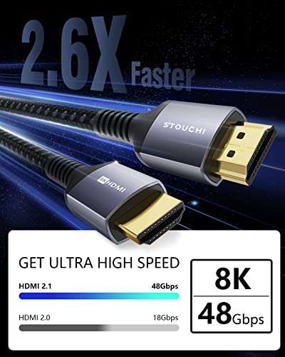 Câble HDMI 2.1 UGreen (2m) - 8K 60Hz/4K 120Hz, 48 Gbps, 3D, eARC, Dolby  Vision & Atmos, HDR Dynamique, VRR/ALLM (Vendeur tiers - via coupon) –