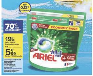 Paquet de lessive Ariel All-in 1 Pods - 50 lavages, plusieurs variétés (via 13,99€ sur la carte fidélité + ODR 1€)