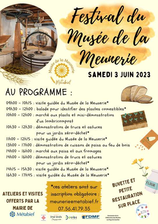 Visites guidées et Ateliers gratuits sur inscription au Musée de la meunerie - Métabief (25)