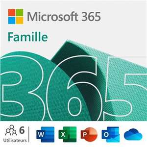 Microsoft Office 365 1 an, pack famille