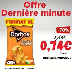 Chips Doritos Nacho Cheese - 280g - DDM au 27/08/2022 (Minimum d'achat de 15€ hors déstockage)