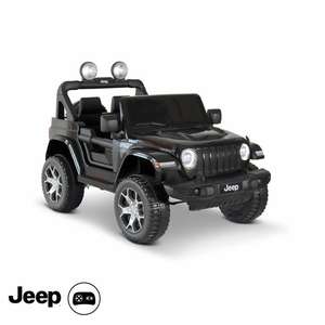 Voiture électrique 12V pour enfant - Jeep Wrangler Rubicon 2 roues motrices, noire, 1 place, avec autoradio (vendeur tiers)
