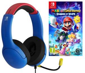 Casque micro filaire PDP Airlite Nintendo Switch - Jeu Mario + Lapins Crétins : Sparks of Hope Switch inclus