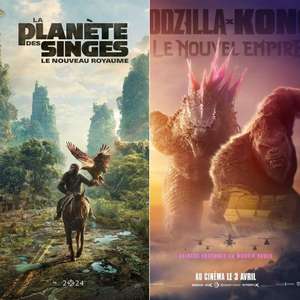[Habitants]Séances de cinéma gratuites pour les 12/25 ans - La Planète des Singes: Le Nouveau Royaume, Godzilla x Kong - Grande-Synthe (59)