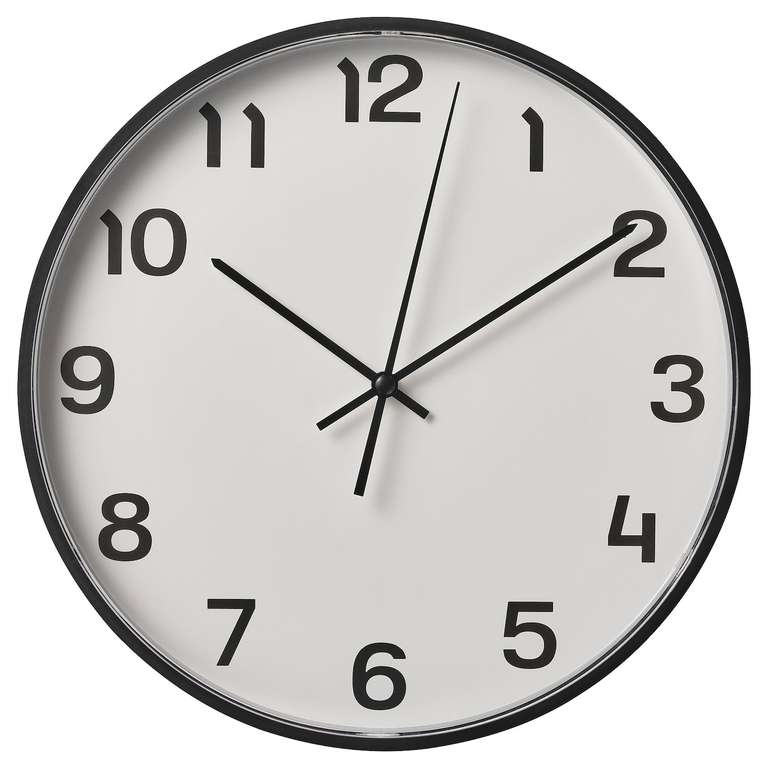 Horloge murale Pluttis - Basse tension, Noir, 28 cm - Villiers (94)