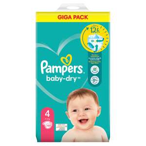 Giga Pack de 120 couches Pampers Baby-Dry - différentes quantités et tailles (via 27.93€ sur la Carte de Fidélité + ODR de 3€)