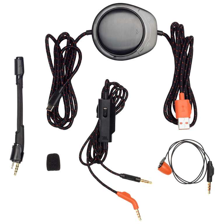 Casque-Micro gaming JBL Quantum One - Hi-Res Audio, Son surround, DTS Headphone:X 2.0, Réduction de bruit active, RGB (Noir)