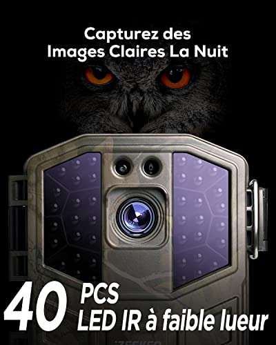 Caméra Chasse avec Vision Nocturne Izeeker - 4K 30fps 48MP, Carte SD 32 Go et 4 Piles AA (Via coupon - Vendeur Tiers)