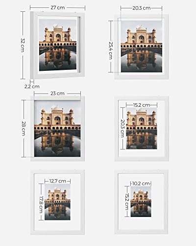 Lot de 3 cadre photos - 2 verres - Blanc - 32 x 27 cm (Vendeurs tiers)
