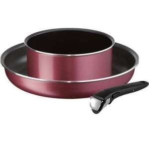 Set Tefal Essential Purple L2289202 - Poignée amovible, casserole + poêle (tous feux hors induction)