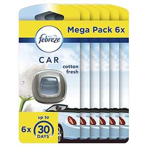 Mega Pack de 6 Désodorisants de Voiture Febreze - Pureté de Coton