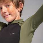 Tee-Shirt Anti Uv manches longues pour Enfant Olaian Surf Neo - Noir Kaki, tailles au choix
