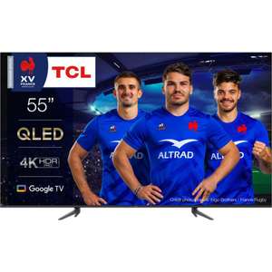 TV 55" TCL 55C645 (2023) - 4K, QLED, Dolby Vision & Atmos, HDR Pro, HDMI 2.1, VRR/ALLM, Google TV (ODR 100€) + 25€ de RP (Vendeur Boulanger)
