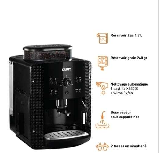Machine expresso broyeur à café grains Krups EA810870 –